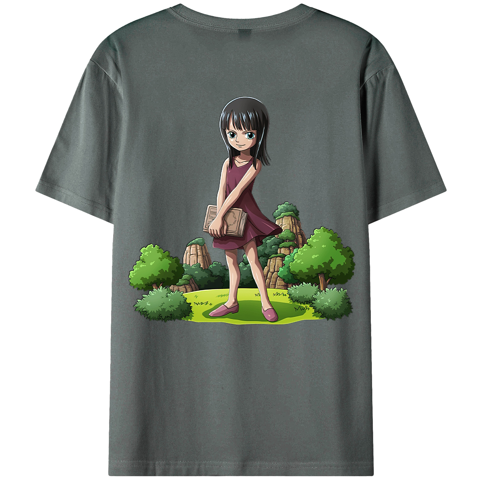 ワンピース ニコ・ロビン ONE PIECE Nico Robin 綿100％ メンズ半袖Tシャツ（バックプリント） 通気性
